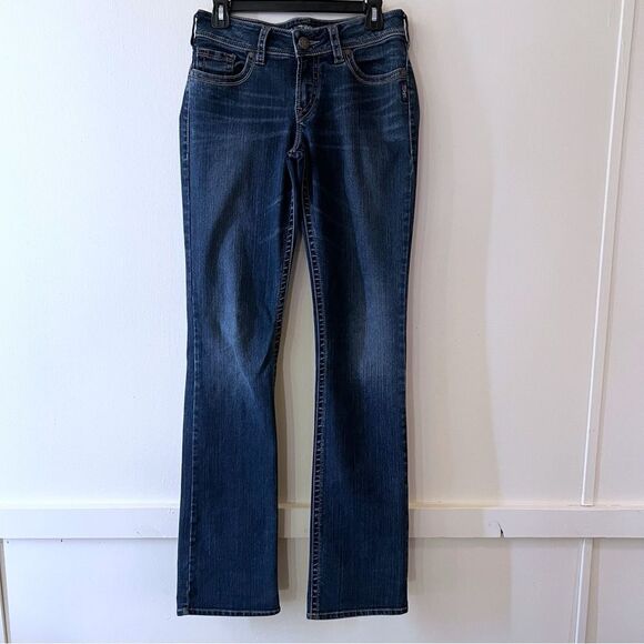 Silver Jeans Women  Blue Suki 17" Bootcut  Denim Jeans Size 28X35.5 Tall Inseam - Picture 1 of 8